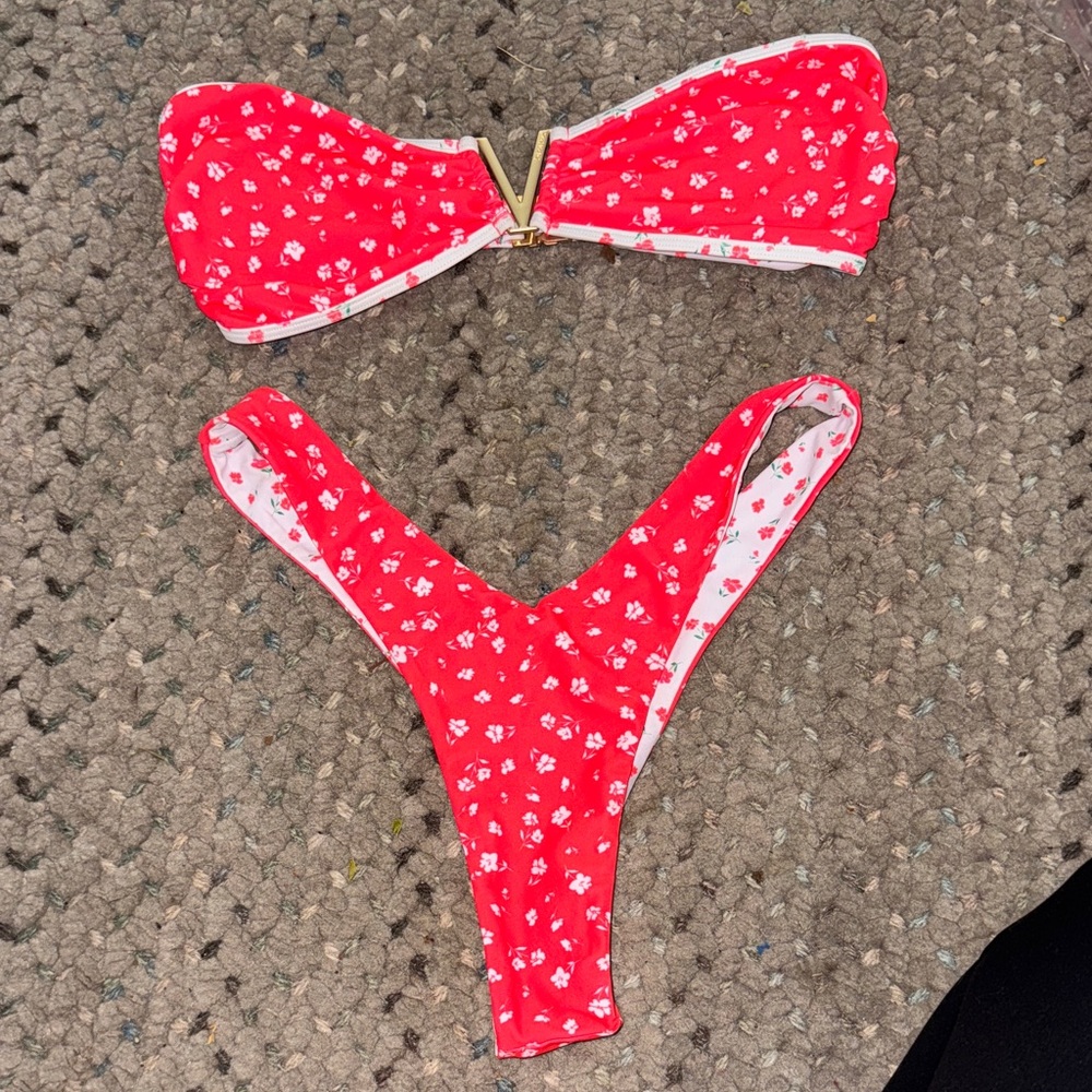 Kulani Kinis Coral Floral Bikini Set